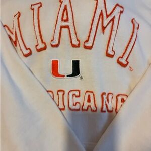 Miami Hurricanes sz large men's hooded Sweatshirt hoodie embroidered logo/words
